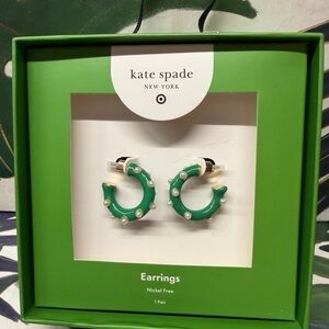 Kate Spade x Target Green Hoop Earrings NIB